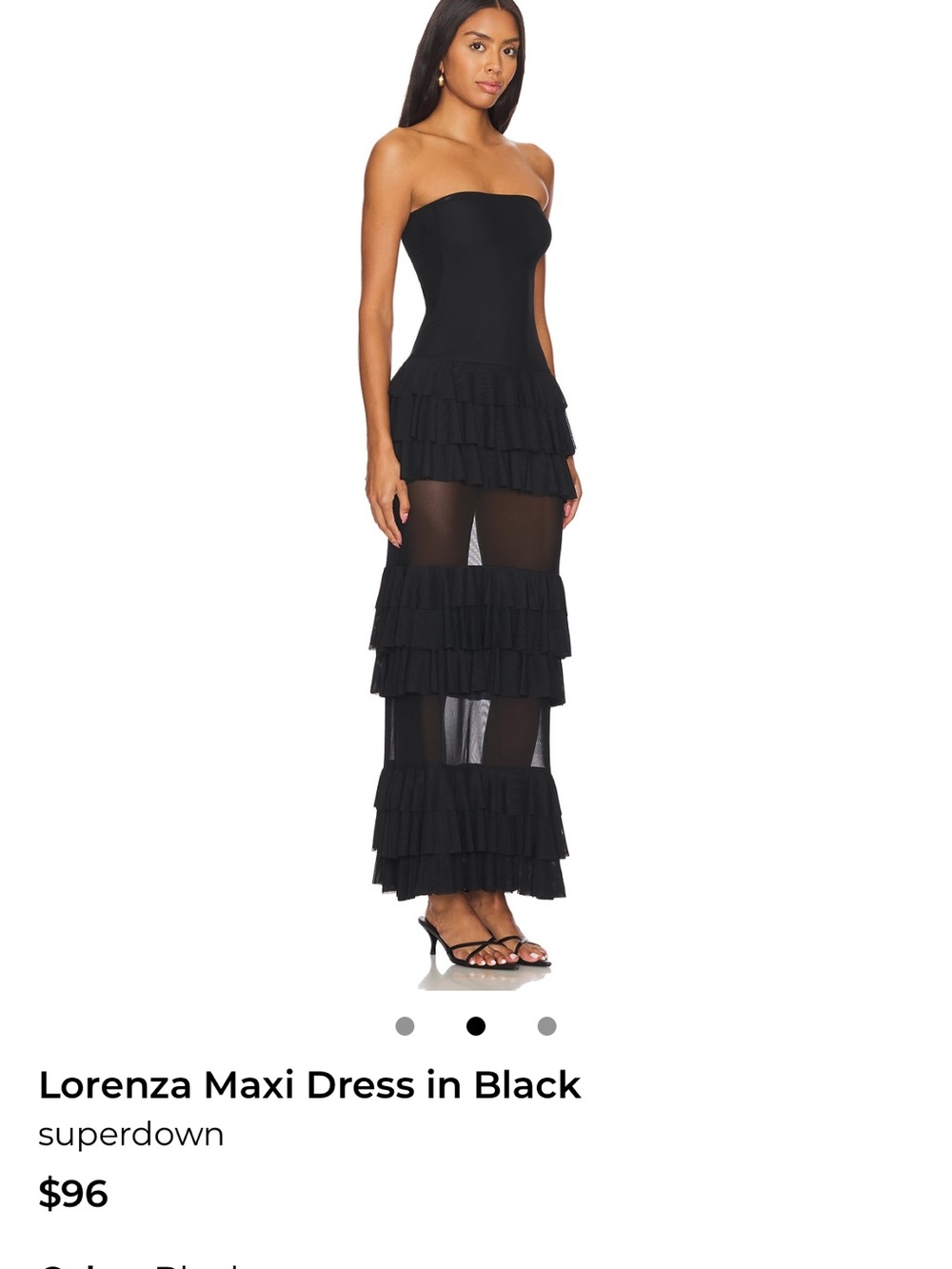 REVOLVE Strapless Black Ruffle Maxi Dress - Picture 2 of 7